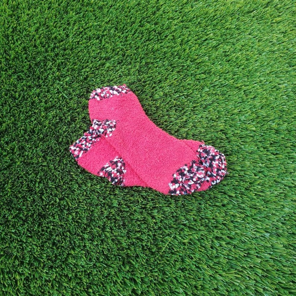 Pink Speckled Fuzzy Socks
